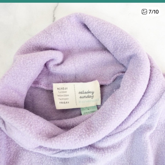 Anthropologie Saturday Sunday Turtleneck Lilac Med - Picture 7 of 11